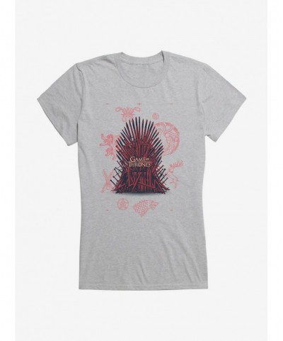 Clearance Game Of Thrones Iron Throne Icons Girls T-Shirt $6.37 T-Shirts