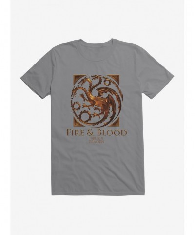 Hot Selling House Of The Dragon Fire And Blood House Targaryen T-Shirt $7.07 T-Shirts