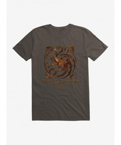 Hot Selling House Of The Dragon Fire And Blood House Targaryen T-Shirt $7.07 T-Shirts