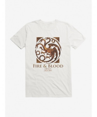 Hot Selling House Of The Dragon Fire And Blood House Targaryen T-Shirt $7.07 T-Shirts