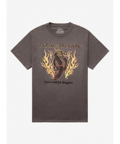 Unique House Of The Dragon Fire Dragon Boyfriend Fit Girls T-Shirt $6.37 T-Shirts