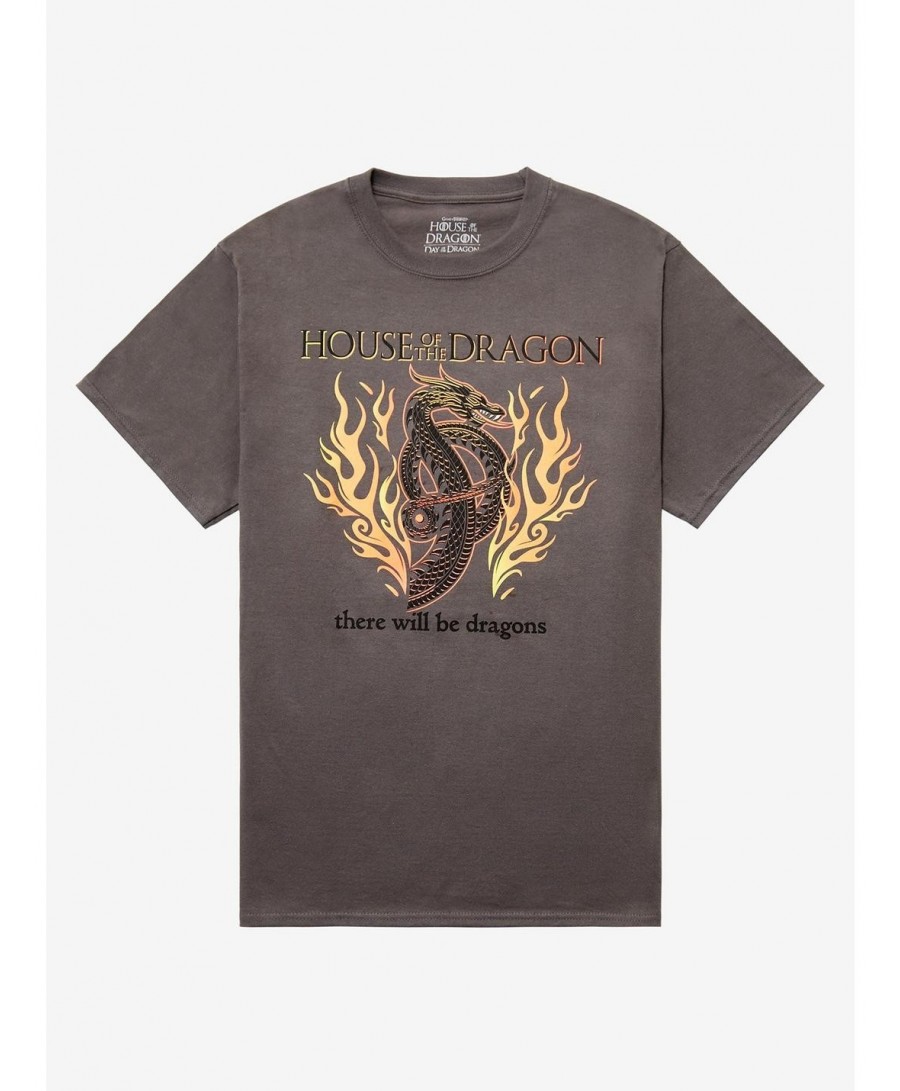 Unique House Of The Dragon Fire Dragon Boyfriend Fit Girls T-Shirt $6.37 T-Shirts