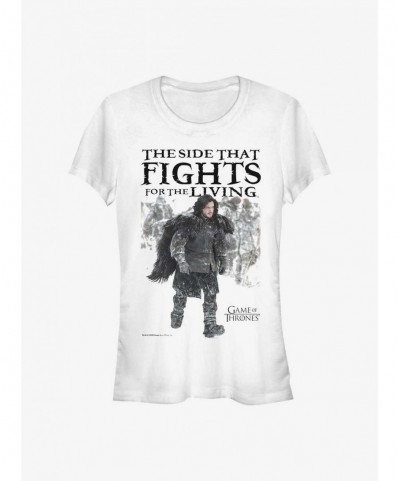 Bestselling Game Of Thrones Jon Snow Fight For The Living Girls T-Shirt $7.37 T-Shirts