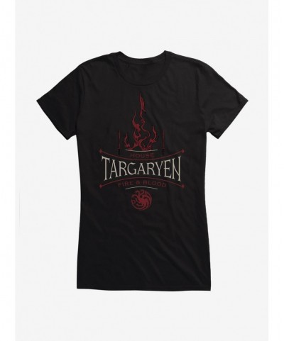 New Arrival Game Of Thrones House Targaryen Fire Girls T-Shirt $7.37 T-Shirts