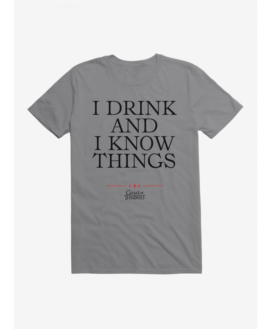 Wholesale Game Of Thrones Tyrion I Drink And I Know Things T-Shirt $8.41 T-Shirts