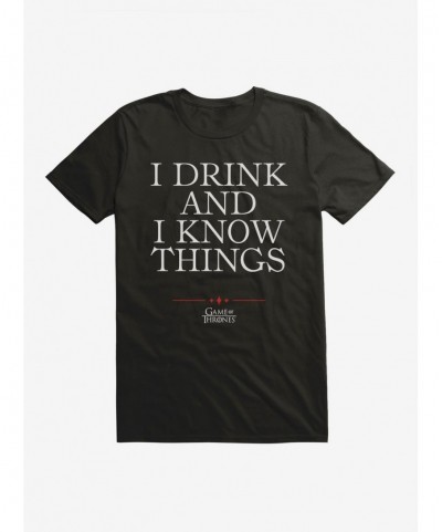 Wholesale Game Of Thrones Tyrion I Drink And I Know Things T-Shirt $8.41 T-Shirts