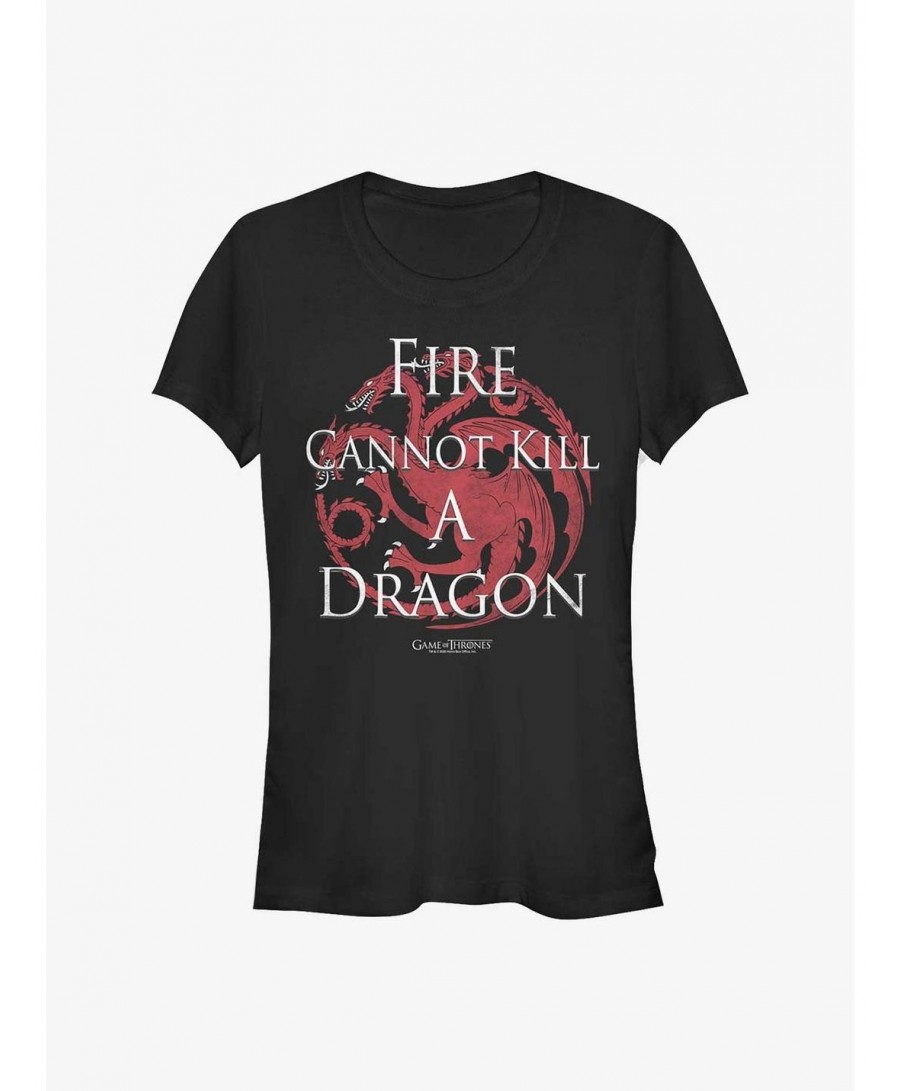 Festival Price Game Of Thrones Fire Cannot Kill Dragon Girls T-Shirt $8.76 T-Shirts