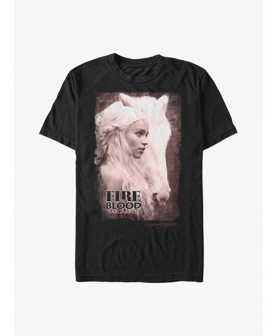 Discount Game Of Thrones Daenerys Fire And Blood T-Shirt $8.80 T-Shirts