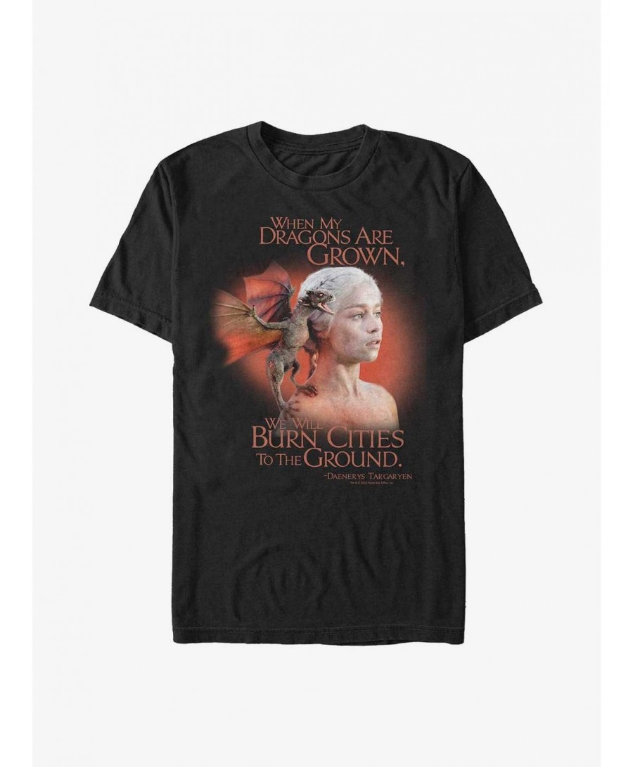 Pre-sale Game Of Thrones Daenerys Dragons Burn Cities T-Shirt $8.22 T-Shirts