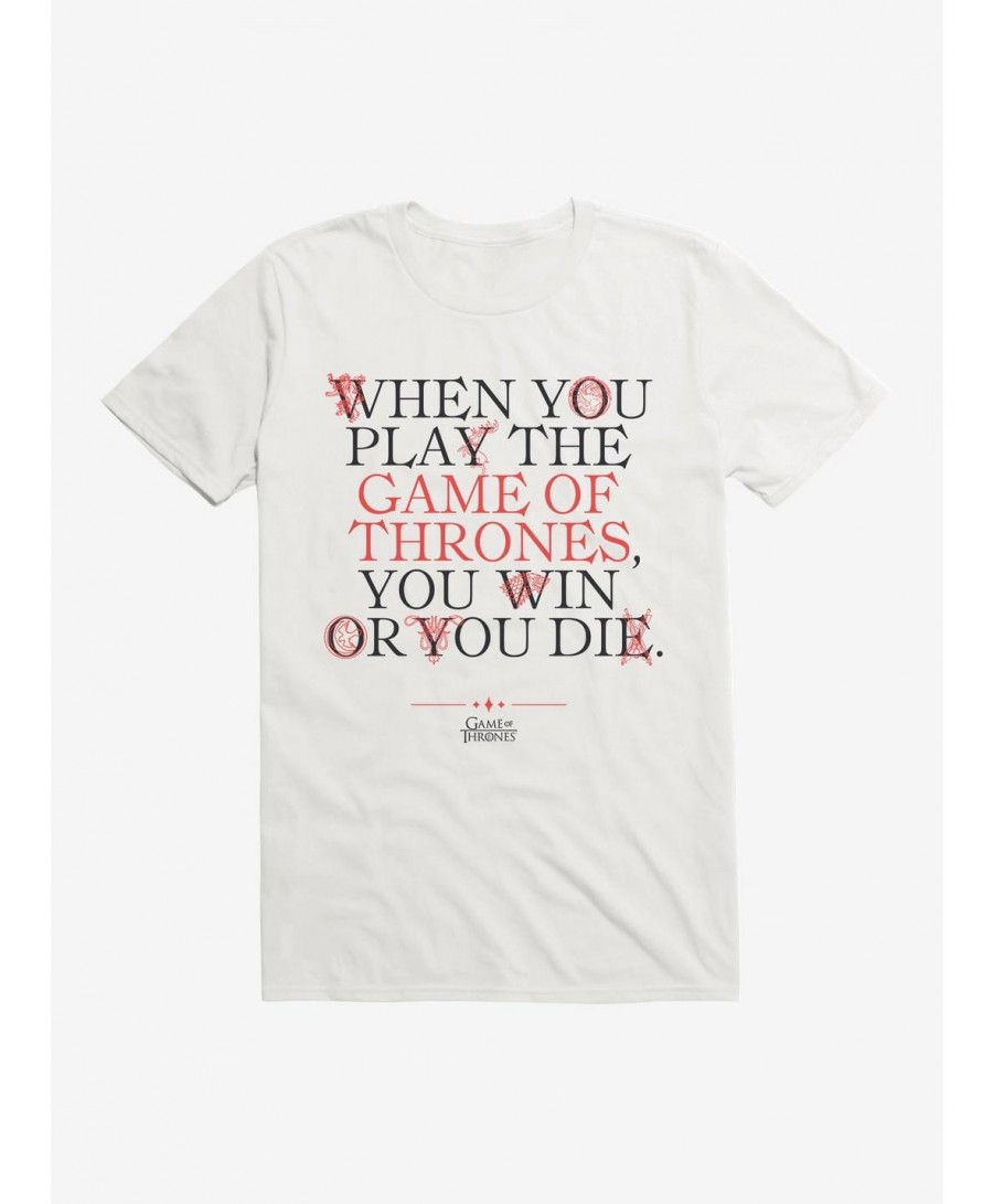 Value Item Game Of Thrones Cersi Quote Win Or Die T-Shirt $9.18 T-Shirts