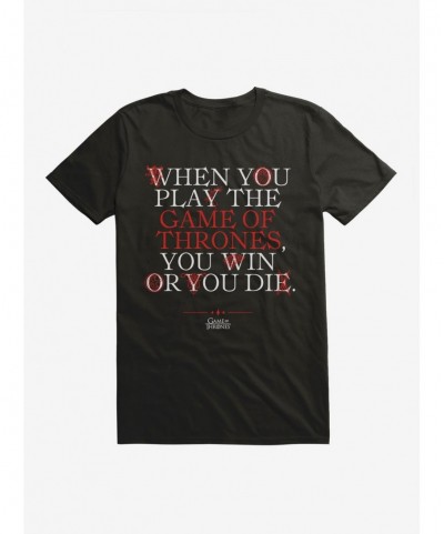 Value Item Game Of Thrones Cersi Quote Win Or Die T-Shirt $9.18 T-Shirts