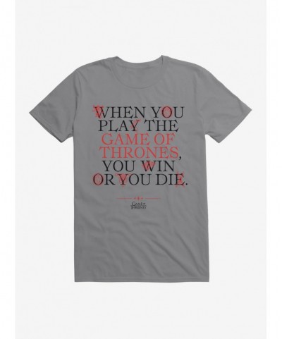 Value Item Game Of Thrones Cersi Quote Win Or Die T-Shirt $9.18 T-Shirts