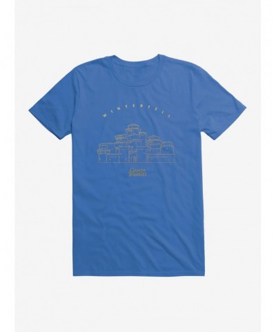 Discount Sale Game Of Thrones Winterfell Outline T-Shirt $6.31 T-Shirts