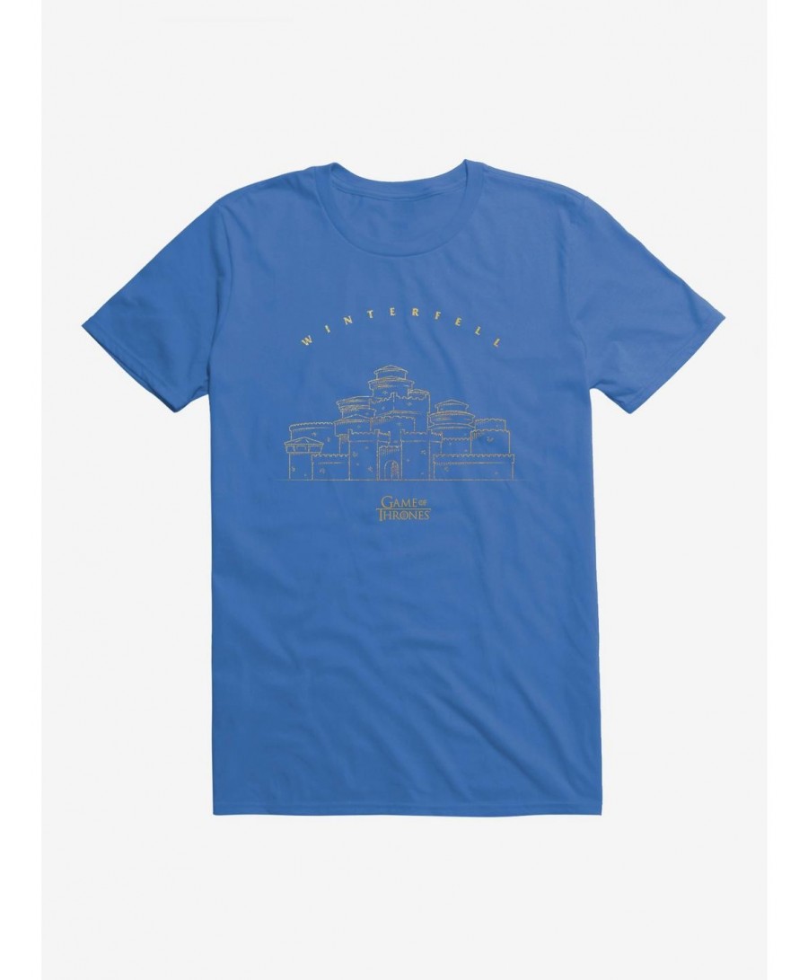 Discount Sale Game Of Thrones Winterfell Outline T-Shirt $6.31 T-Shirts