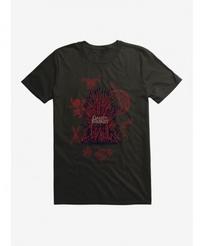 Huge Discount Game Of Thrones Blood Stained Throne T-Shirt $8.80 T-Shirts