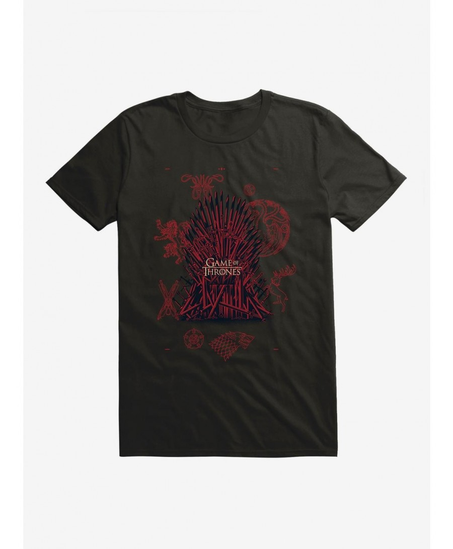 Huge Discount Game Of Thrones Blood Stained Throne T-Shirt $8.80 T-Shirts