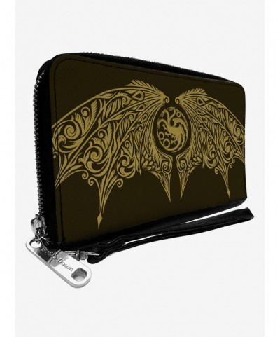 Unique House Of The Dragon Icon And Wings Zip Around Wallet $10.47 Wallets