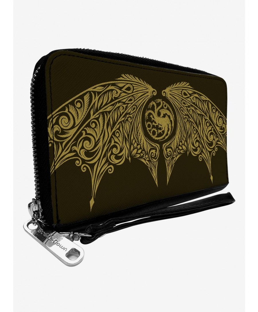 Unique House Of The Dragon Icon And Wings Zip Around Wallet $10.47 Wallets