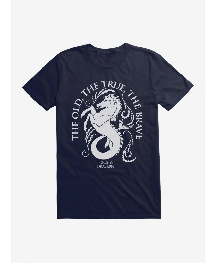 Discount Sale House Of The Dragon House Velaryon The True, The Old, The Brave T-Shirt $9.37 T-Shirts