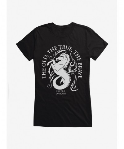 Trendy House Of The Dragon House Velaryon The True, The Old, The Brave Girls T-Shirt $6.57 T-Shirts