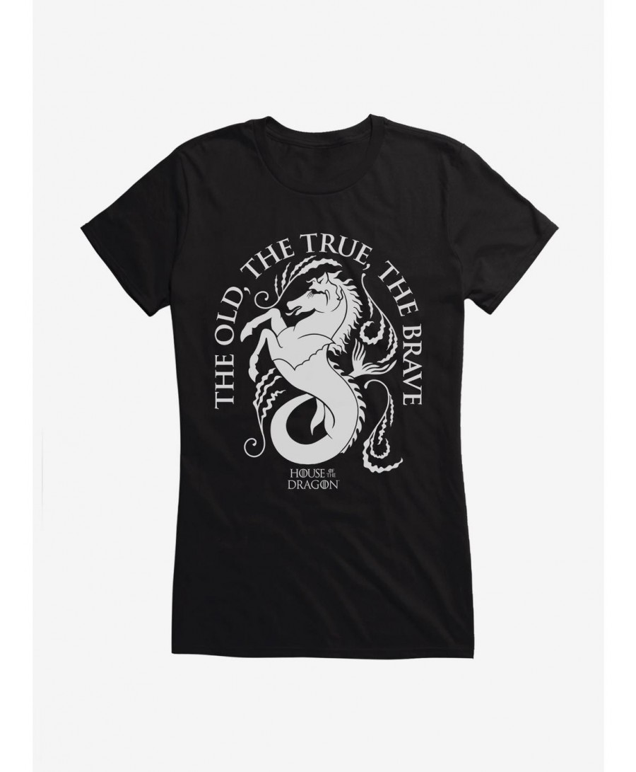 Trendy House Of The Dragon House Velaryon The True, The Old, The Brave Girls T-Shirt $6.57 T-Shirts