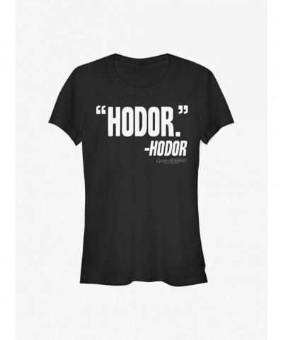 Clearance Game Of Thrones Hodor Thoughts Girls T-Shirt $8.96 T-Shirts