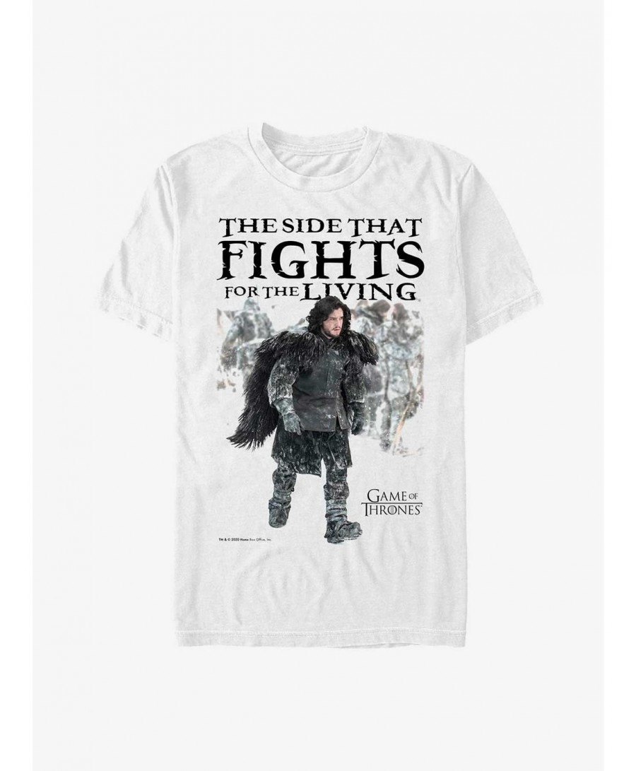 Wholesale Game Of Thrones Jon Snow Fight For The Living T-Shirt $8.41 T-Shirts