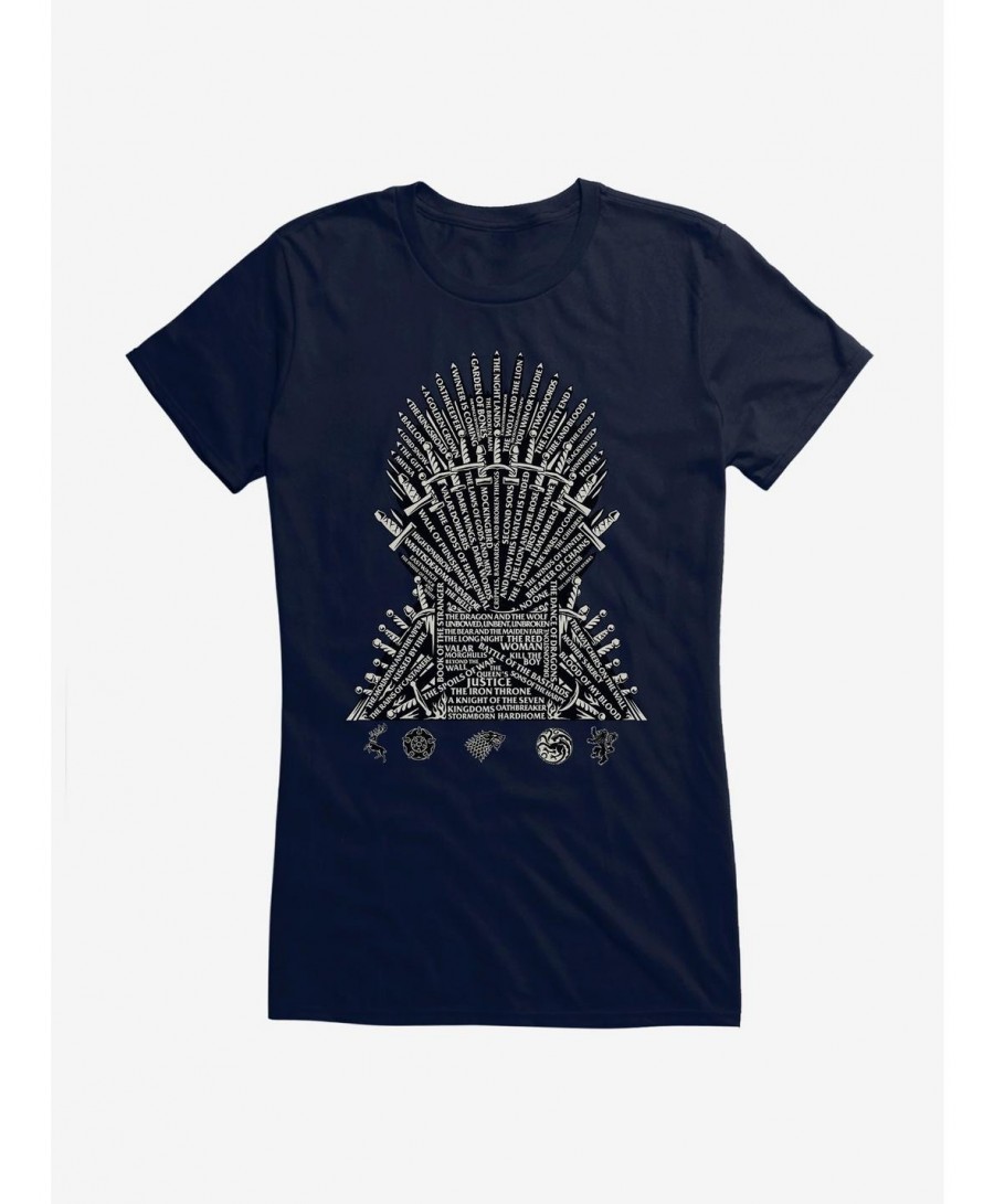 Seasonal Sale Game Of Thrones Episode Names Throne Girls T-Shirt $8.57 T-Shirts