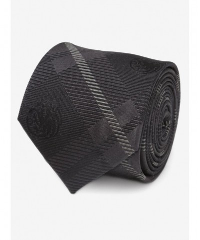 Hot Sale Game of Thrones Targaryen Dragon Black Plaid Silk Tie $23.00 Ties