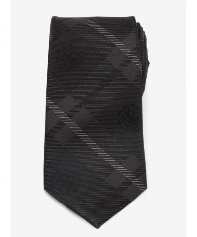 Hot Sale Game of Thrones Targaryen Dragon Black Plaid Silk Tie $23.00 Ties