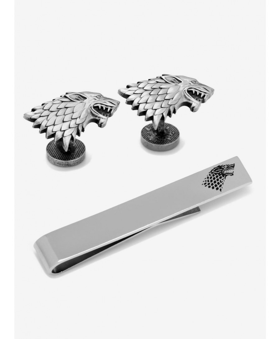 Cheap Sale Game of Thrones Stark Cufflinks and Tie Bar Set $47.66 Bar