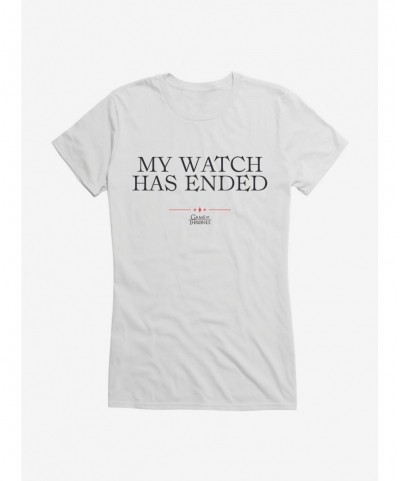 Limited Time Special Game Of Thrones Quote My Watch Has Ended Girls T-Shirt $8.96 T-Shirts