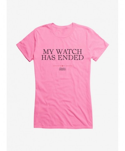 Limited Time Special Game Of Thrones Quote My Watch Has Ended Girls T-Shirt $8.96 T-Shirts