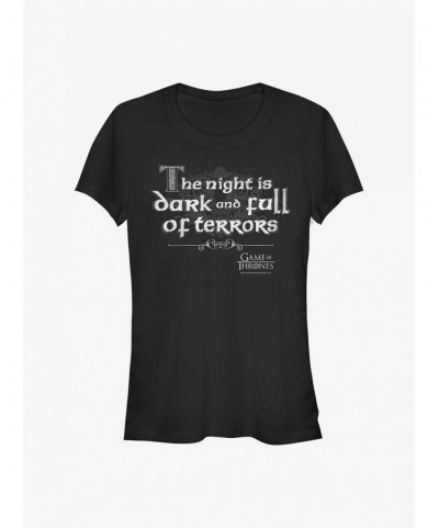 Crazy Deals Game Of Thrones Night Full Of Terrors Girls T-Shirt $8.76 T-Shirts