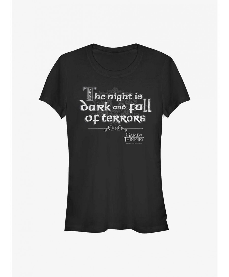 Crazy Deals Game Of Thrones Night Full Of Terrors Girls T-Shirt $8.76 T-Shirts