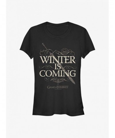 Value Item Game Of Thrones Winter Is Coming Sword Girls T-Shirt $6.77 T-Shirts