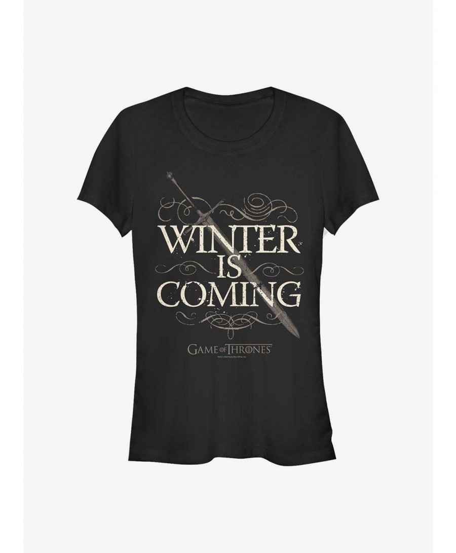 Value Item Game Of Thrones Winter Is Coming Sword Girls T-Shirt $6.77 T-Shirts