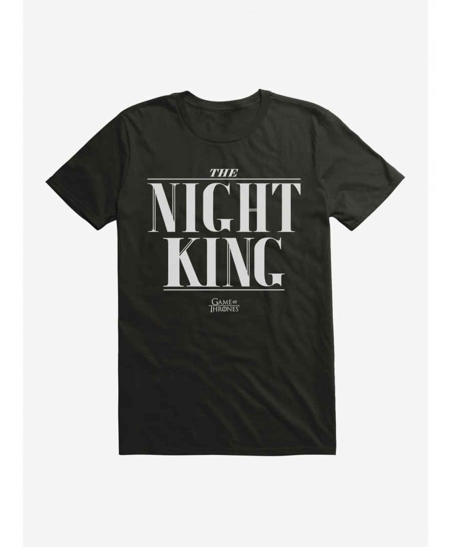 Hot Sale Game Of Thrones Bold Font Night King T-Shirt $8.60 T-Shirts