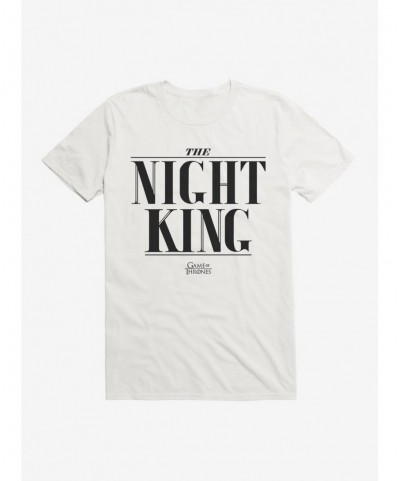 Hot Sale Game Of Thrones Bold Font Night King T-Shirt $8.60 T-Shirts