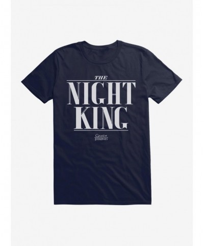 Hot Sale Game Of Thrones Bold Font Night King T-Shirt $8.60 T-Shirts