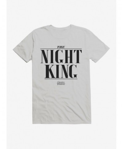 Hot Sale Game Of Thrones Bold Font Night King T-Shirt $8.60 T-Shirts