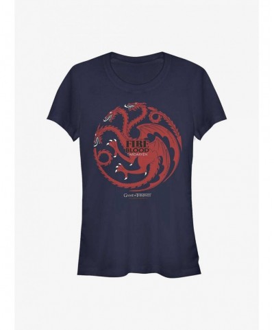 Hot Selling Game Of Thrones Targaryen Fire And Blood Girls T-Shirt $9.16 T-Shirts