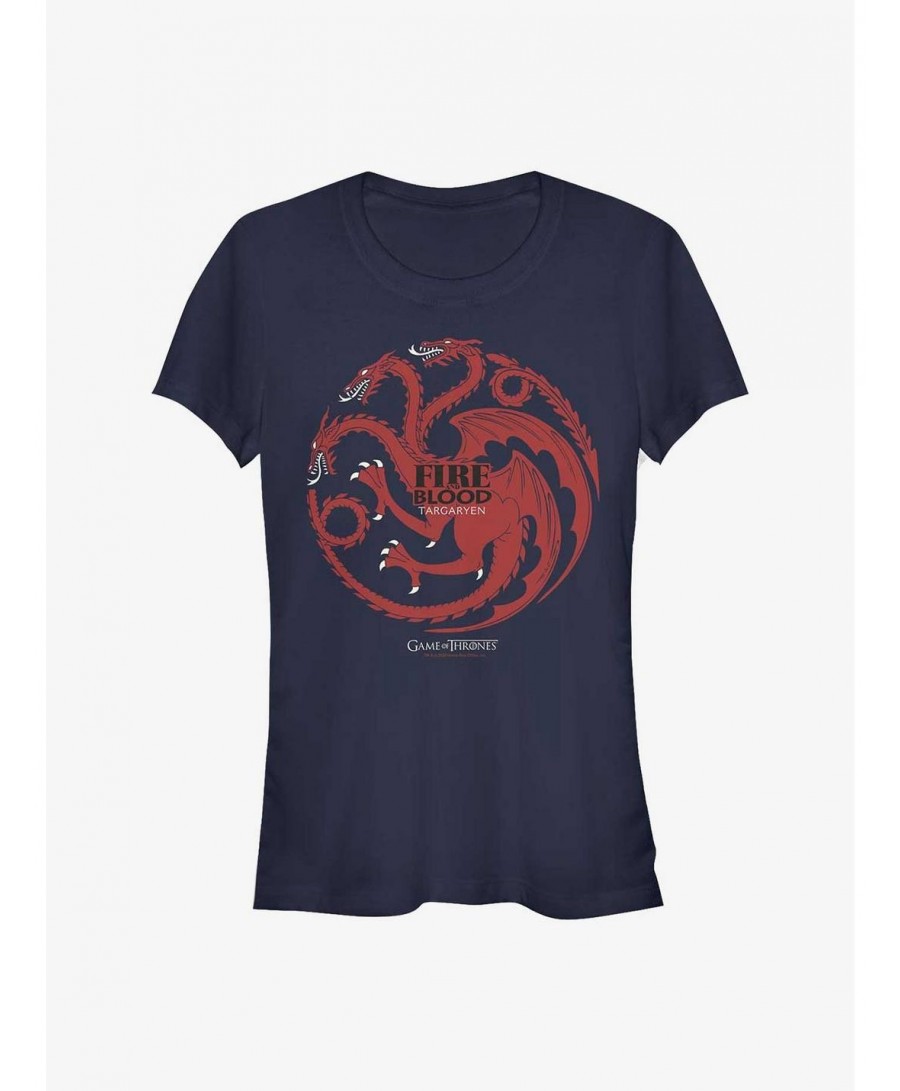 Hot Selling Game Of Thrones Targaryen Fire And Blood Girls T-Shirt $9.16 T-Shirts