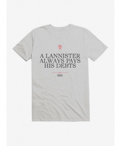 Fashion Game Of Thrones Quote Lannister Always Pays His Debts T-Shirt $5.74 T-Shirts