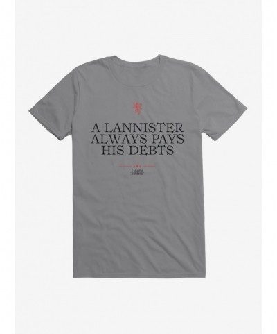 Fashion Game Of Thrones Quote Lannister Always Pays His Debts T-Shirt $5.74 T-Shirts