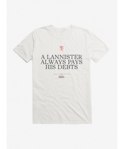 Fashion Game Of Thrones Quote Lannister Always Pays His Debts T-Shirt $5.74 T-Shirts