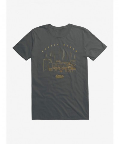 Limited-time Offer Game Of Thrones Castle Black Outline T-Shirt $6.88 T-Shirts