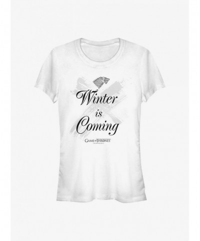 Hot Sale Game Of Thrones House Stark Winter Is Coming Girls T-Shirt $8.76 T-Shirts