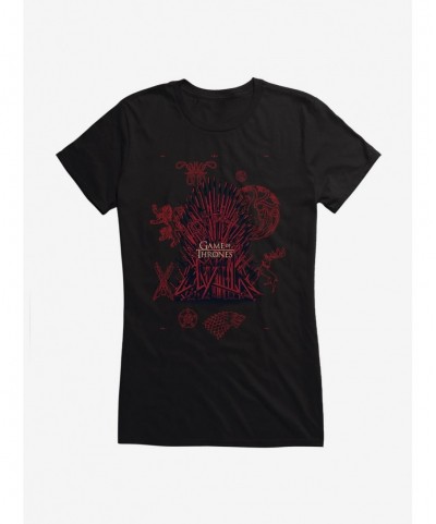 Bestselling Game Of Thrones Blood Stained Throne Girls T-Shirt $6.97 T-Shirts