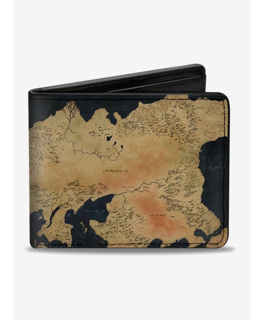 Cheap Sale Game of Thrones World Map Westeros and Essos Bifold Wallet $7.52 Wallets